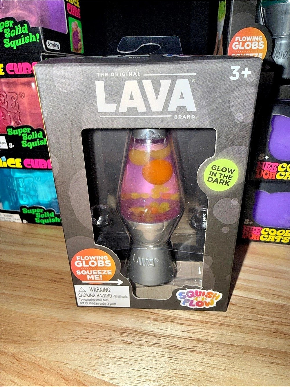 Lava Brand Squish n Flow Lava Lamp Squish Toy Purple Orange NWT